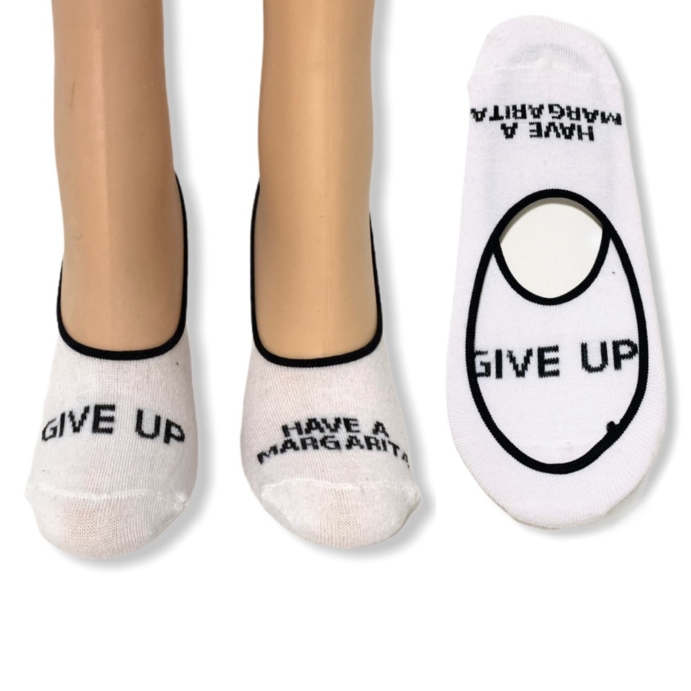 ❣️3/$15❣️ “GIVE UP/HAVE A MARGARITA” No Show Sock